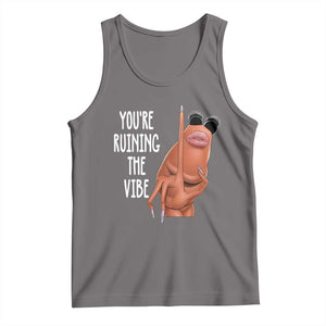 Funny Marcus Tank Top You Are Ruining The Vibe Worm Meme TS11 Deep Heather Print Your Wear