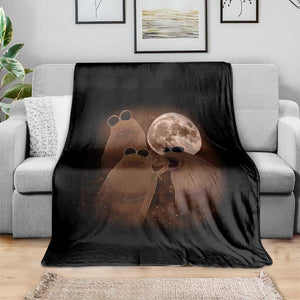 Three Marcus The Worm Moon Throw Blanket Funny Weird Cursed Meme TS11 Print Your Wear