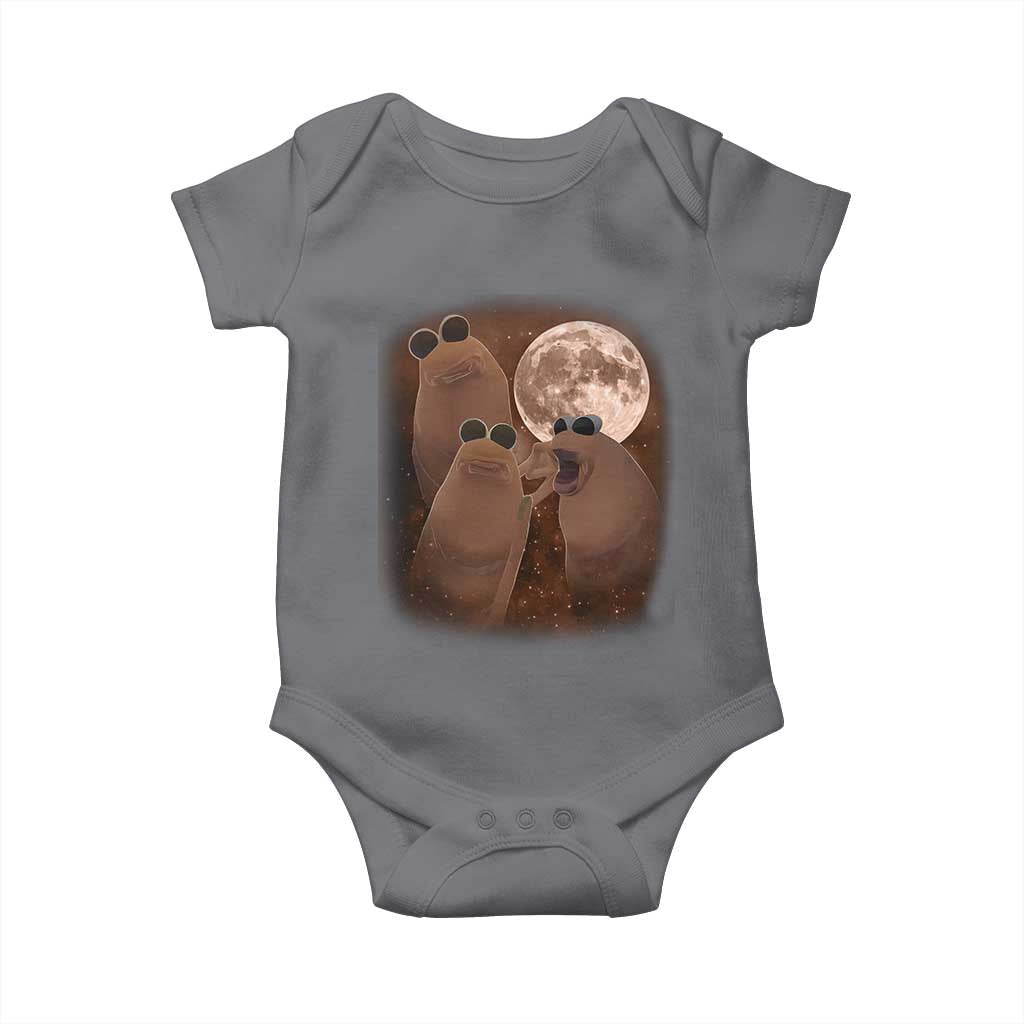 Three Marcus The Worm Moon Baby Onesie Funny Weird Cursed Meme TS11 Charcoal Print Your Wear
