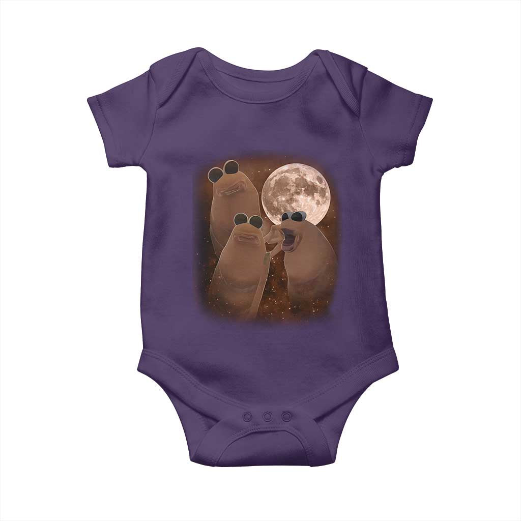 Three Marcus The Worm Moon Baby Onesie Funny Weird Cursed Meme TS11 Purple Print Your Wear