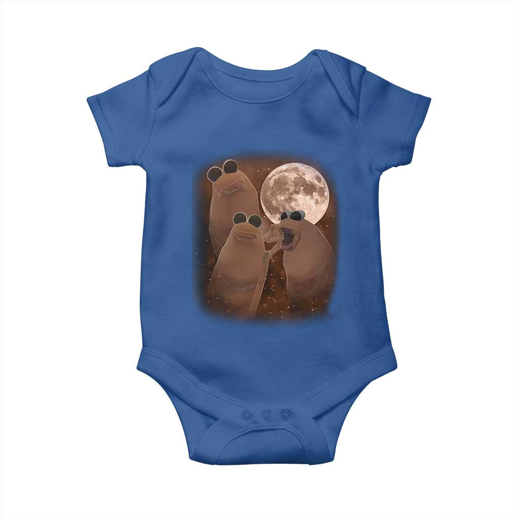 Three Marcus The Worm Moon Baby Onesie Funny Weird Cursed Meme TS11 Royal Blue Print Your Wear
