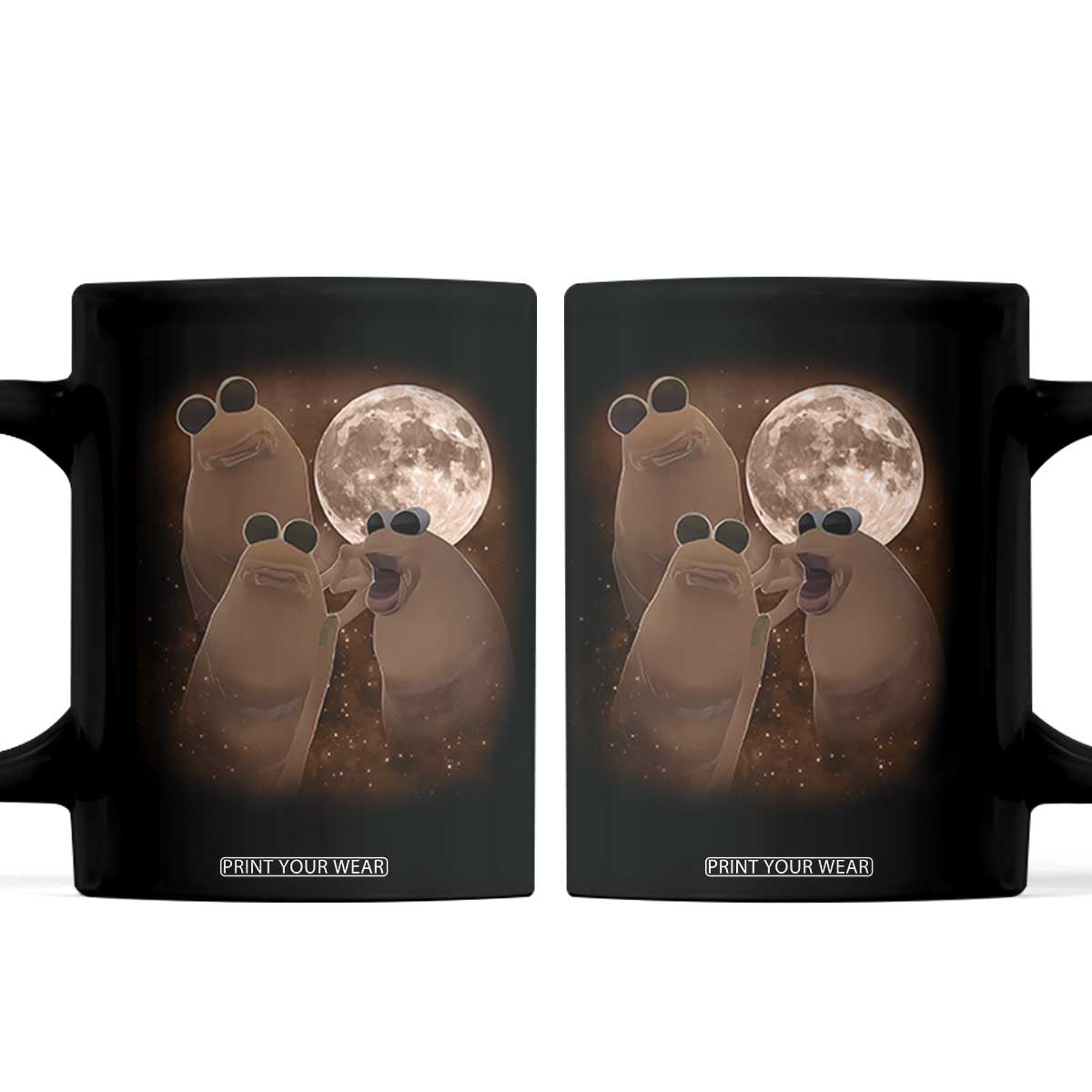 Three Marcus The Worm Moon Coffee Mug Funny Weird Cursed Meme TS11 Black Print Your Wear