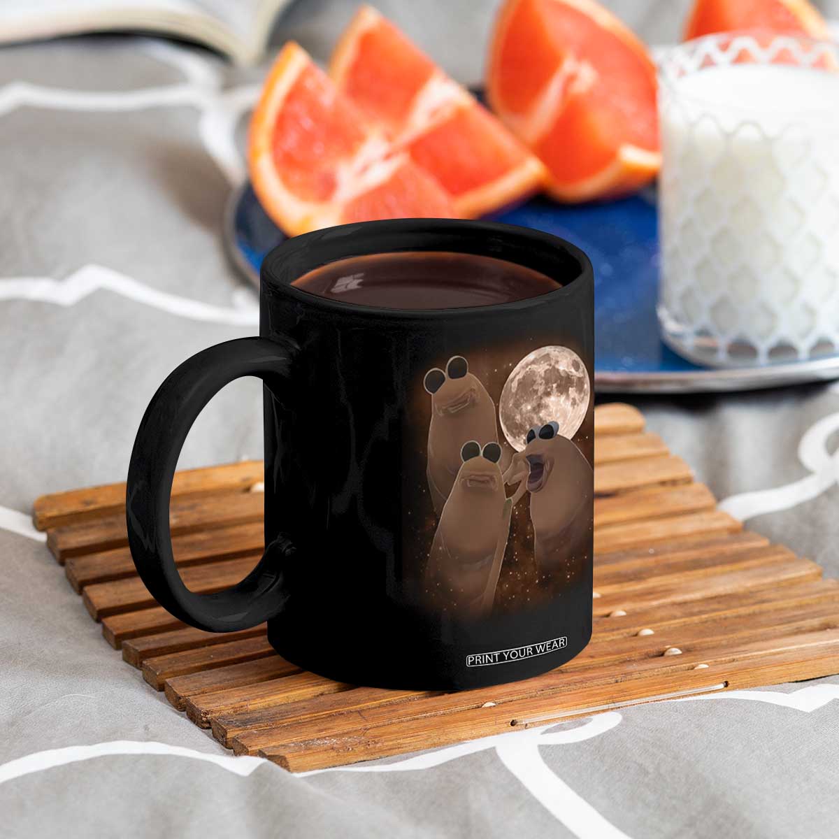 Three Marcus The Worm Moon Coffee Mug Funny Weird Cursed Meme TS11 Print Your Wear