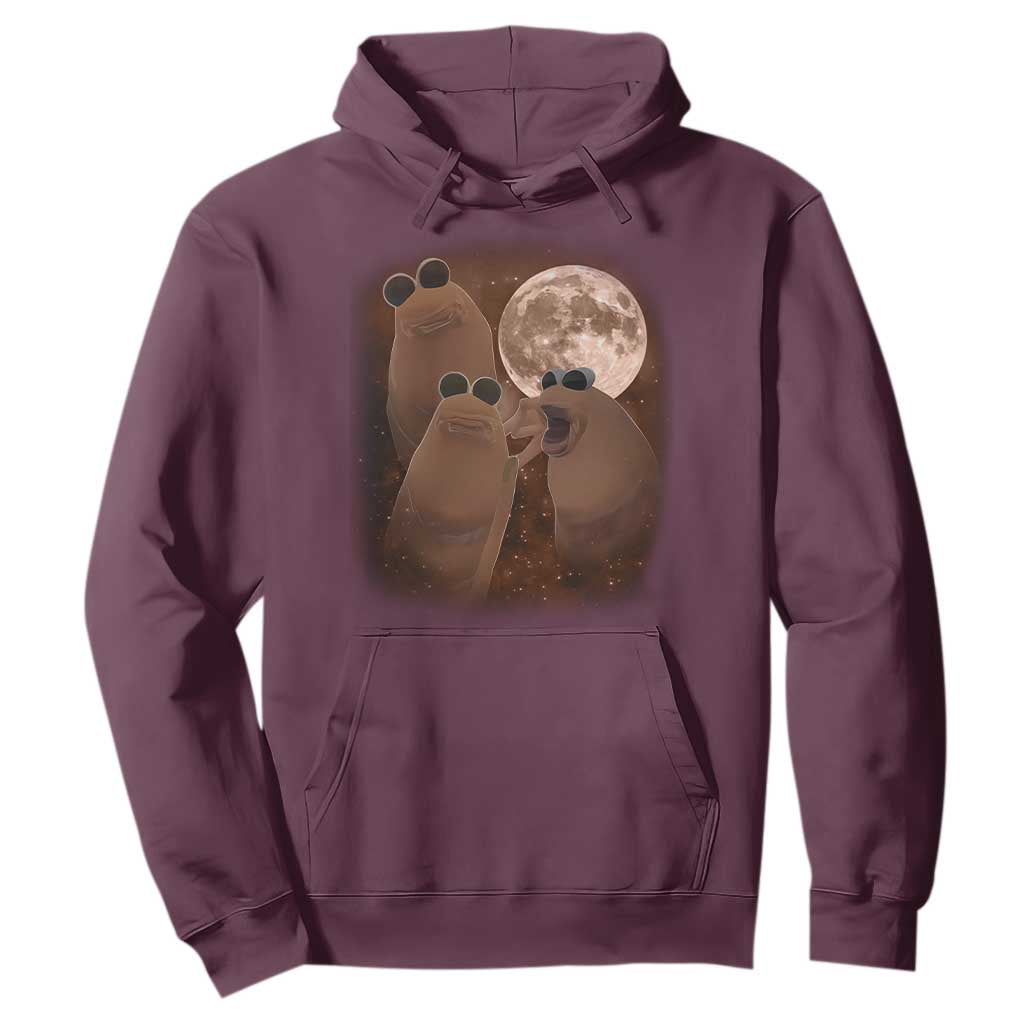 Three Marcus The Worm Moon Hoodie Funny Weird Cursed Meme TS11 Maroon Print Your Wear