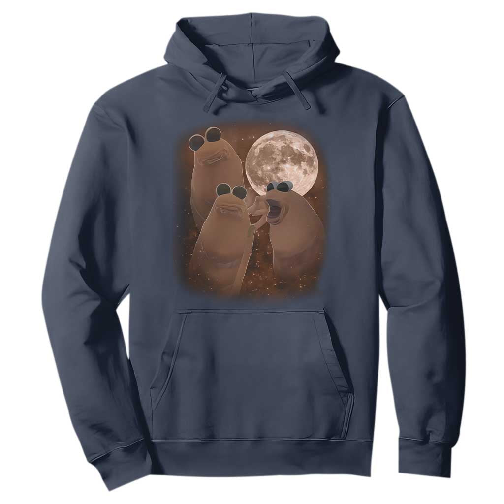 Three Marcus The Worm Moon Hoodie Funny Weird Cursed Meme TS11 Navy Print Your Wear