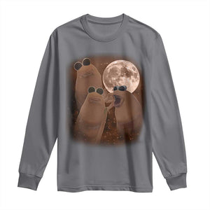 Three Marcus The Worm Moon Long Sleeve Shirt Funny Weird Cursed Meme TS11 Charcoal Print Your Wear