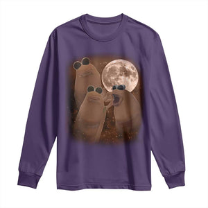 Three Marcus The Worm Moon Long Sleeve Shirt Funny Weird Cursed Meme TS11 Purple Print Your Wear