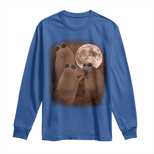 Three Marcus The Worm Moon Long Sleeve Shirt Funny Weird Cursed Meme TS11 Royal Blue Print Your Wear