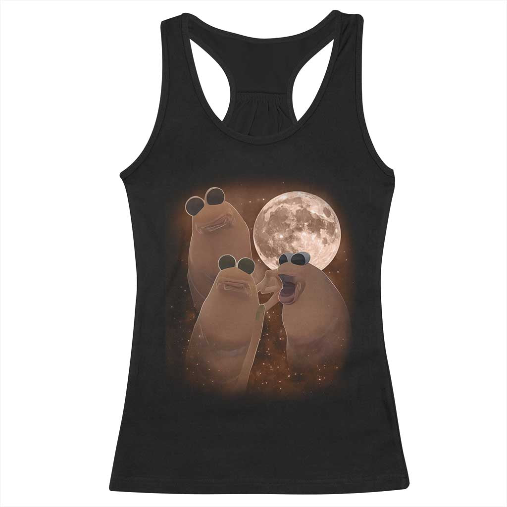Three Marcus The Worm Moon Racerback Tank Top Funny Weird Cursed Meme TS11 Black Print Your Wear