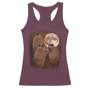 Three Marcus The Worm Moon Racerback Tank Top Funny Weird Cursed Meme TS11 Maroon Print Your Wear