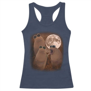 Three Marcus The Worm Moon Racerback Tank Top Funny Weird Cursed Meme TS11 Navy Print Your Wear