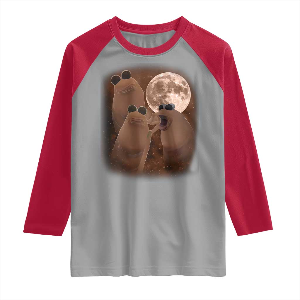 Three Marcus The Worm Moon Raglan Shirt Funny Weird Cursed Meme TS11 Sport Gray Red Print Your Wear