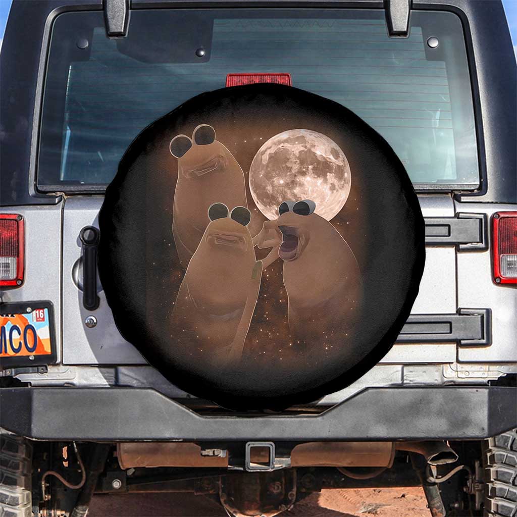 Three Marcus The Worm Moon Spare Tire Cover Funny Weird Cursed Meme TS11 No hole Black Print Your Wear
