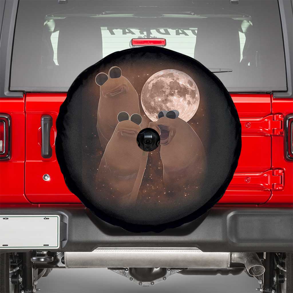 Three Marcus The Worm Moon Spare Tire Cover Funny Weird Cursed Meme TS11 Black Print Your Wear