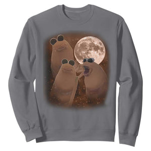 Three Marcus The Worm Moon Sweatshirt Funny Weird Cursed Meme TS11 Charcoal Print Your Wear