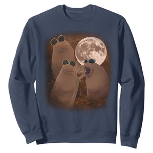 Three Marcus The Worm Moon Sweatshirt Funny Weird Cursed Meme TS11 Navy Print Your Wear
