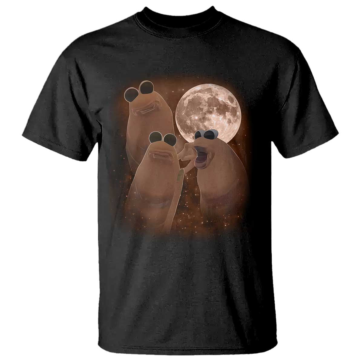 Three Marcus The Worm Moon T Shirt Funny Weird Cursed Meme TS11 Black Print Your Wear