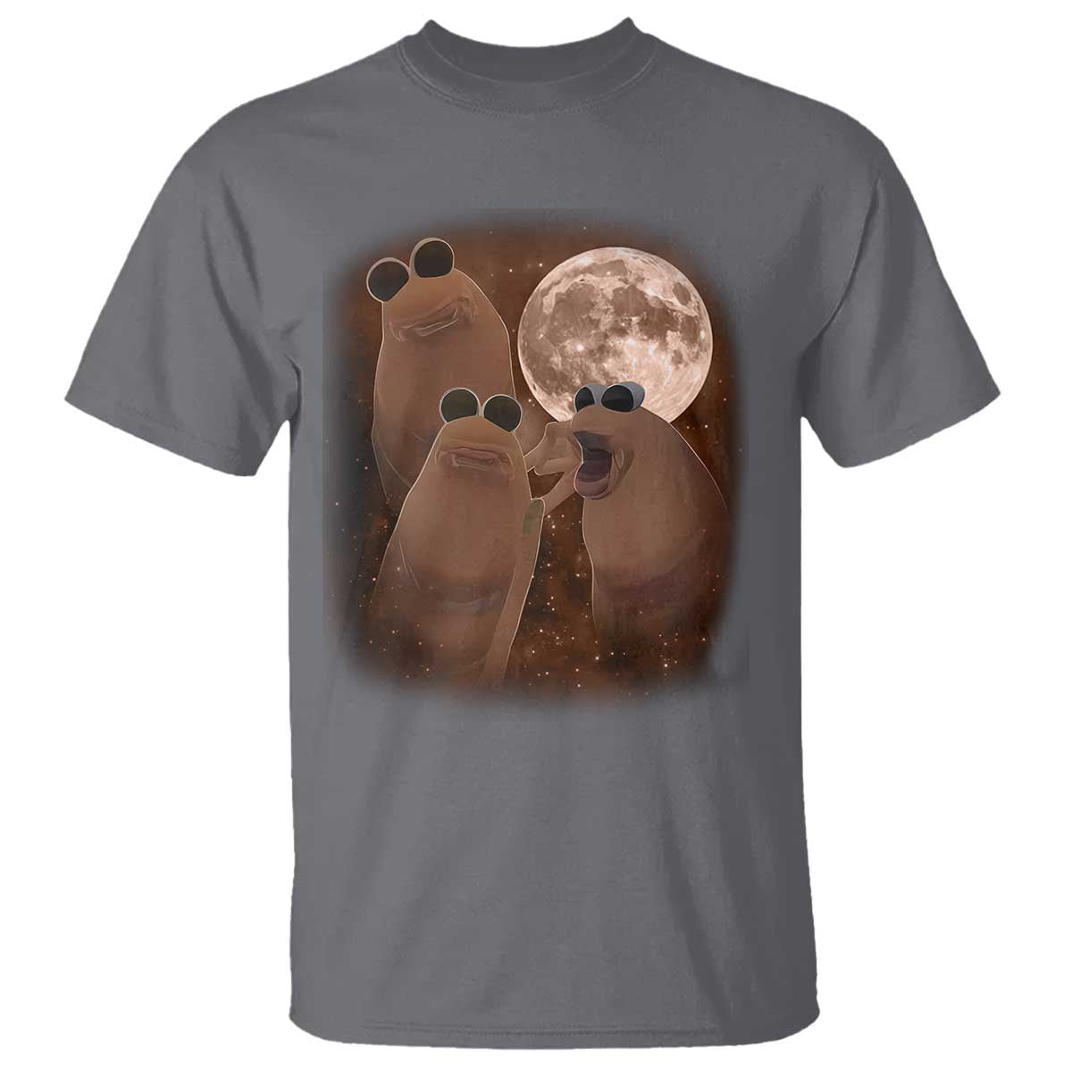 Three Marcus The Worm Moon T Shirt Funny Weird Cursed Meme TS11 Charcoal Print Your Wear