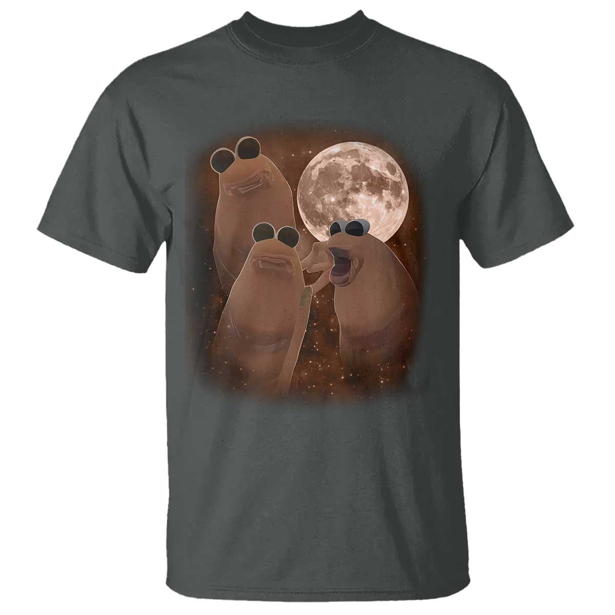 Three Marcus The Worm Moon T Shirt Funny Weird Cursed Meme TS11 Dark Heather Print Your Wear