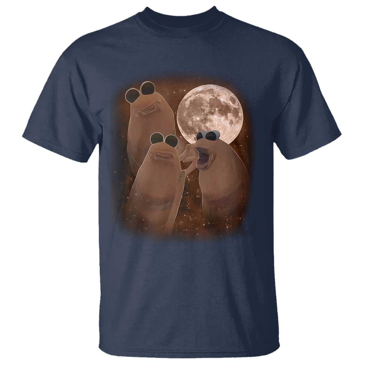 Three Marcus The Worm Moon T Shirt Funny Weird Cursed Meme TS11 Navy Print Your Wear