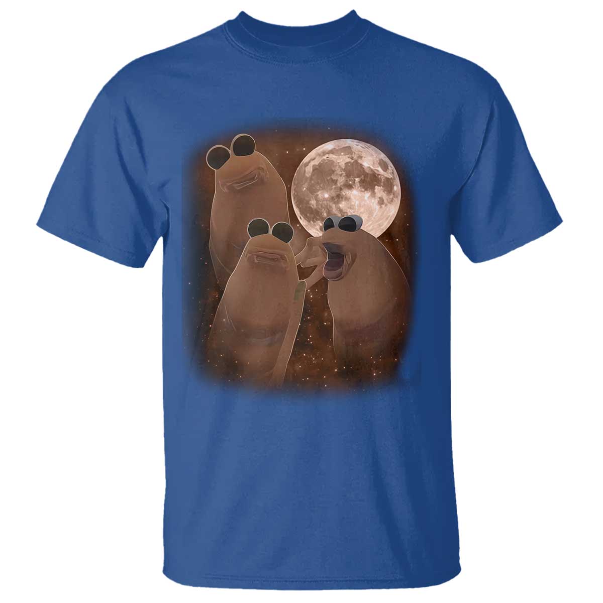 Three Marcus The Worm Moon T Shirt Funny Weird Cursed Meme TS11 Royal Blue Print Your Wear