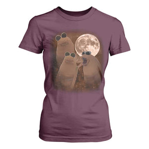 Three Marcus The Worm Moon T Shirt For Women Funny Weird Cursed Meme TS11 Maroon Print Your Wear
