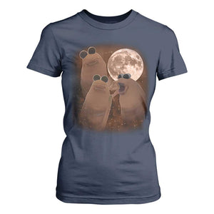 Three Marcus The Worm Moon T Shirt For Women Funny Weird Cursed Meme TS11 Navy Print Your Wear