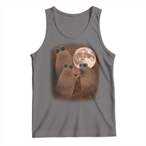 Three Marcus The Worm Moon Tank Top Funny Weird Cursed Meme TS11 Deep Heather Print Your Wear
