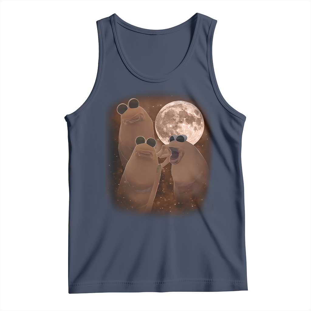 Three Marcus The Worm Moon Tank Top Funny Weird Cursed Meme TS11 Navy Print Your Wear