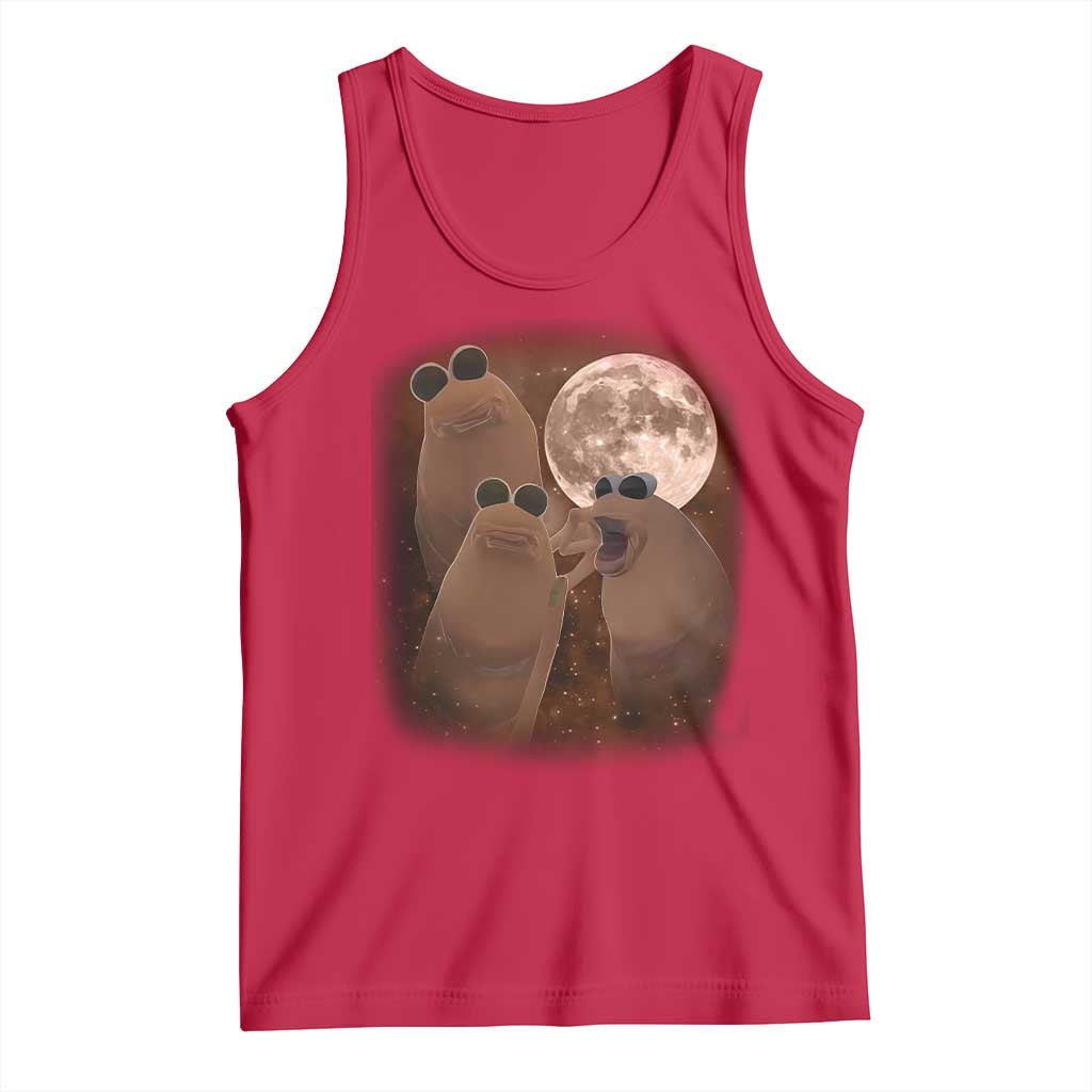 Three Marcus The Worm Moon Tank Top Funny Weird Cursed Meme TS11 Red Print Your Wear