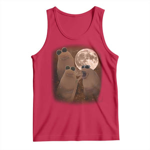 Three Marcus The Worm Moon Tank Top Funny Weird Cursed Meme TS11 Red Print Your Wear