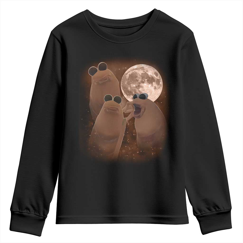 Three Marcus The Worm Moon Youth Sweatshirt Funny Weird Cursed Meme TS11 Black Print Your Wear