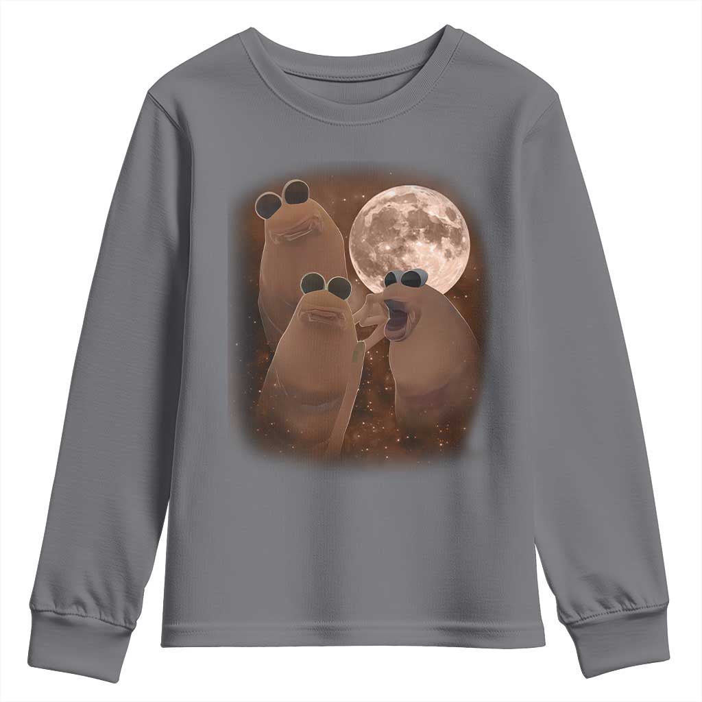 Three Marcus The Worm Moon Youth Sweatshirt Funny Weird Cursed Meme TS11 Charcoal Print Your Wear
