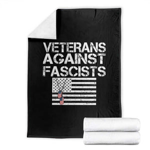 Veterans Against Fascists Throw Blanket Patriotic Soldier Vintage American Flag Dog Tag TS11 Black Print Your Wear