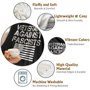 Veterans Against Fascists Throw Blanket Patriotic Soldier Vintage American Flag Dog Tag TS11 Print Your Wear