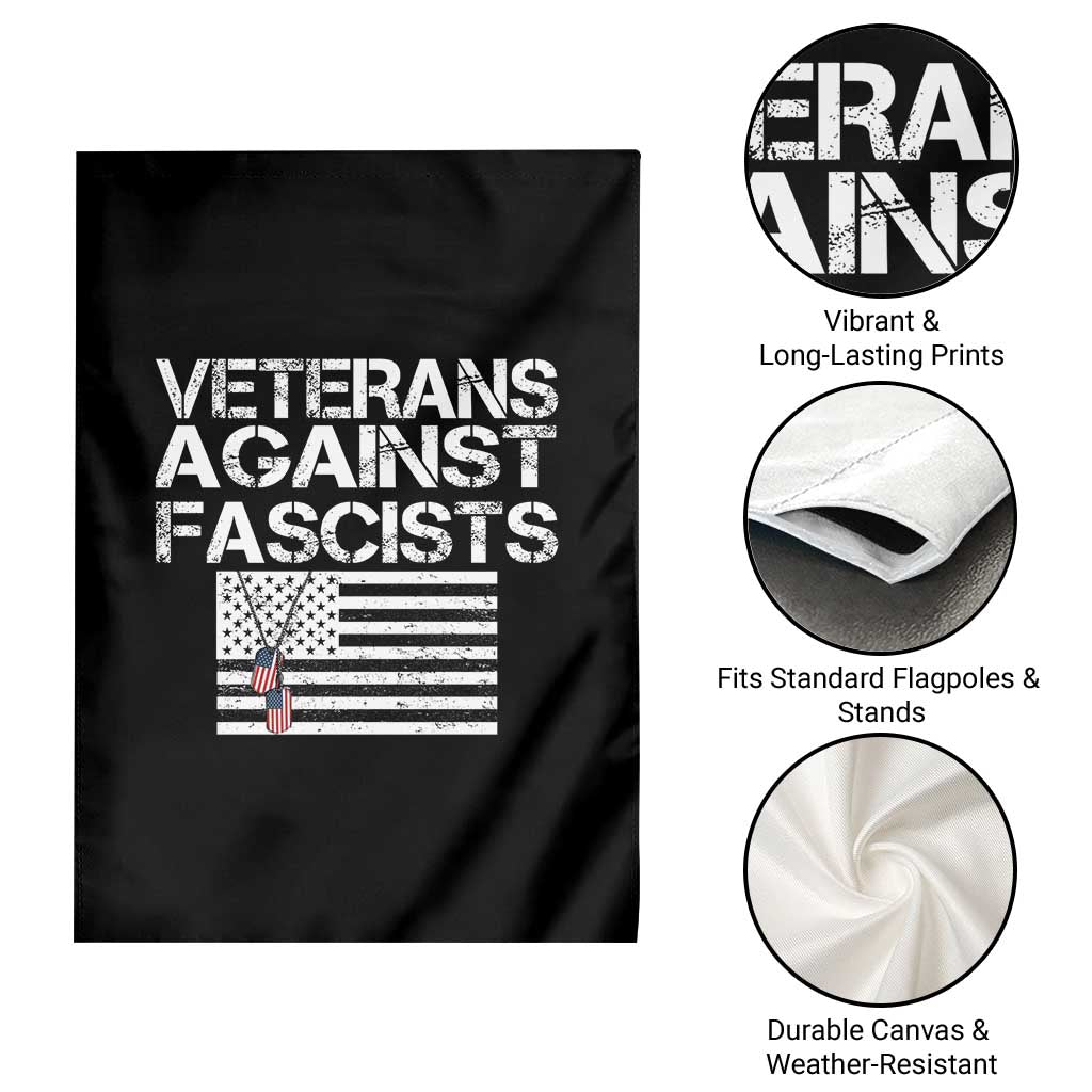 Veterans Against Fascists Garden Flag Patriotic Soldier Vintage American Flag Dog Tag TS11 Print Your Wear
