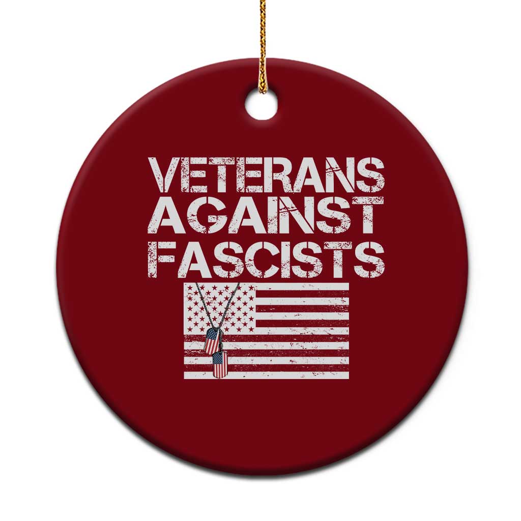 Veterans Against Fascists Ceramic Ornament Patriotic Soldier Vintage American Flag Dog Tag TS11 1pc Red Print Your Wear