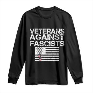 Veterans Against Fascists Long Sleeve Shirt Patriotic Soldier Vintage American Flag Dog Tag TS11 Black Print Your Wear