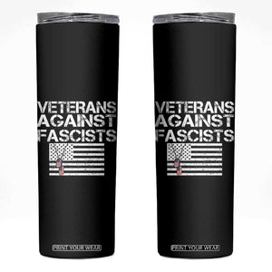 Veterans Against Fascists Skinny Tumbler Patriotic Soldier Vintage American Flag Dog Tag TS11 Black Print Your Wear