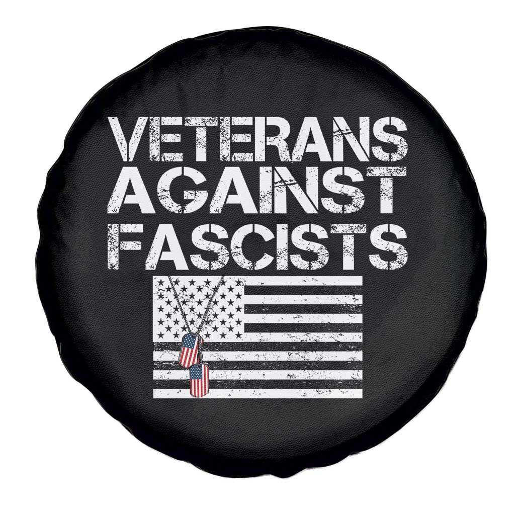 Veterans Against Fascists Spare Tire Cover Patriotic Soldier Vintage American Flag Dog Tag TS11 Print Your Wear