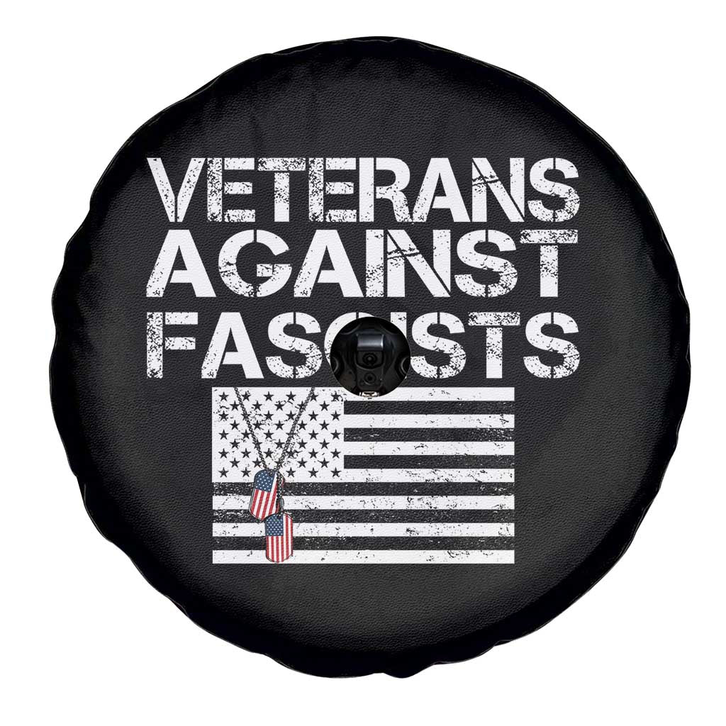 Veterans Against Fascists Spare Tire Cover Patriotic Soldier Vintage American Flag Dog Tag TS11 Print Your Wear