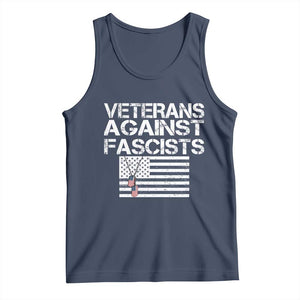 Veterans Against Fascists Tank Top Patriotic Soldier Vintage American Flag Dog Tag TS11 Navy Print Your Wear