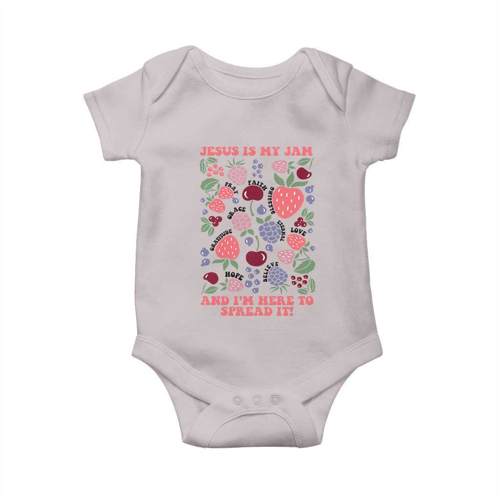 Jesus Is My Jam And I Am Here To Spread It Baby Onesie Christian Faith TS11 Ice Gray Print Your Wear
