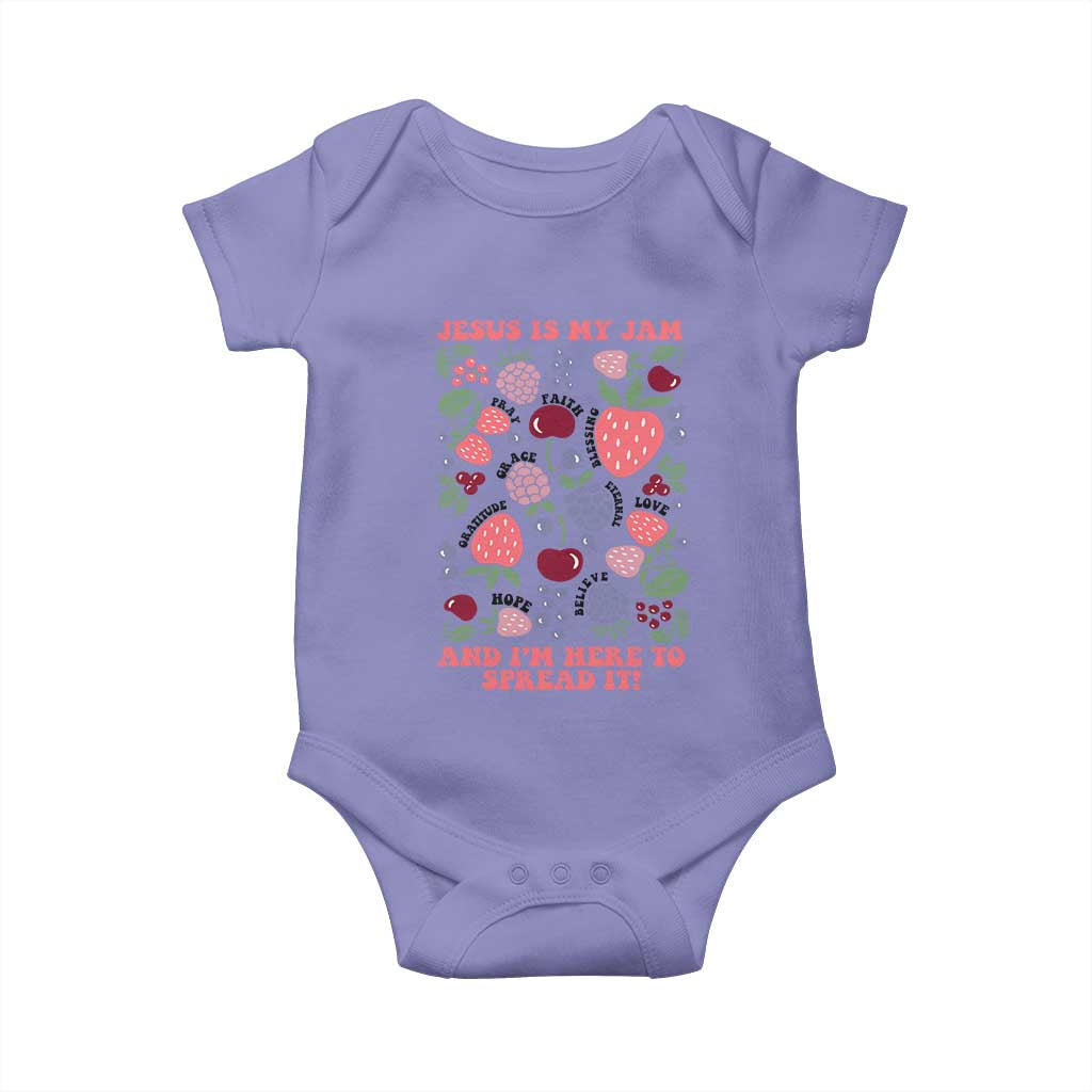 Jesus Is My Jam And I Am Here To Spread It Baby Onesie Christian Faith TS11 Violet Print Your Wear