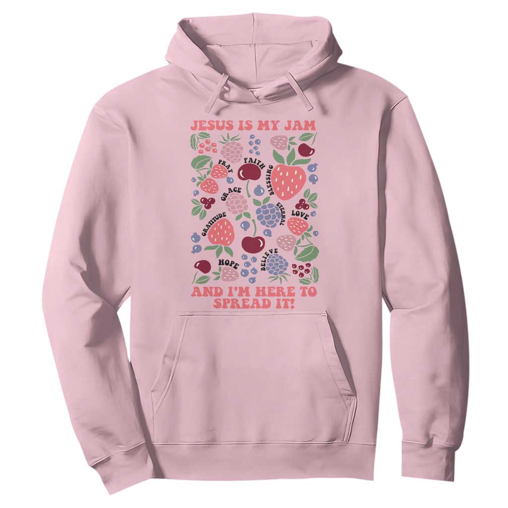 Jesus Is My Jam And I Am Here To Spread It Hoodie Christian Faith TS11 Light Pink Print Your Wear