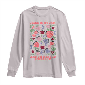 Jesus Is My Jam And I Am Here To Spread It Long Sleeve Shirt Christian Faith TS11 Ice Gray Print Your Wear