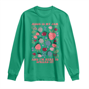 Jesus Is My Jam And I Am Here To Spread It Long Sleeve Shirt Christian Faith TS11 Irish Green Print Your Wear