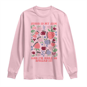 Jesus Is My Jam And I Am Here To Spread It Long Sleeve Shirt Christian Faith TS11 Light Pink Print Your Wear