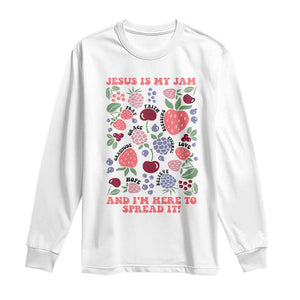 Jesus Is My Jam And I Am Here To Spread It Long Sleeve Shirt Christian Faith TS11 White Print Your Wear