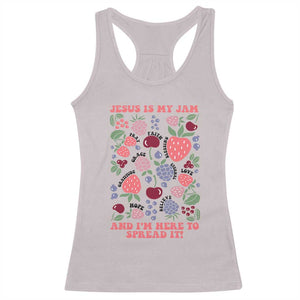 Jesus Is My Jam And I Am Here To Spread It Racerback Tank Top Christian Faith TS11 Ice Gray Print Your Wear